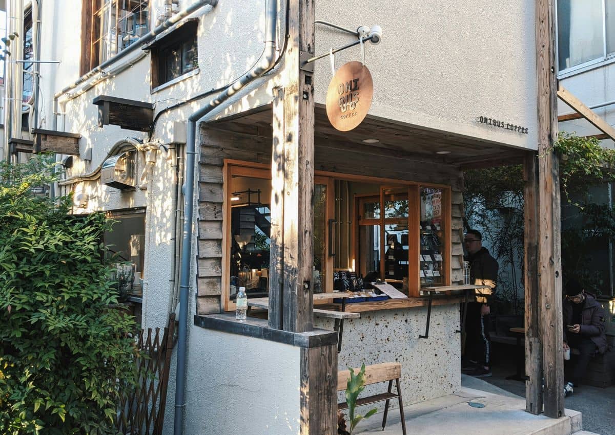 Onibus Coffee's iconic location in Nakameguro, Tokyo