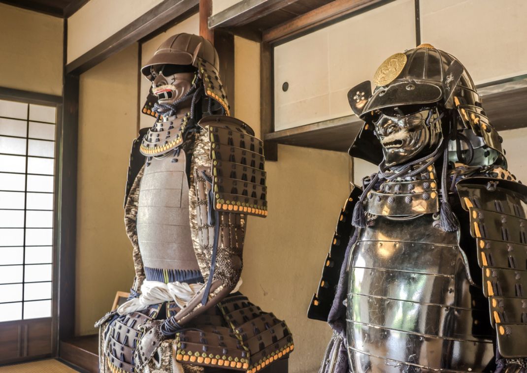 Traditional Japanese samurai weapon in a samurai house in Chiba, Japan

