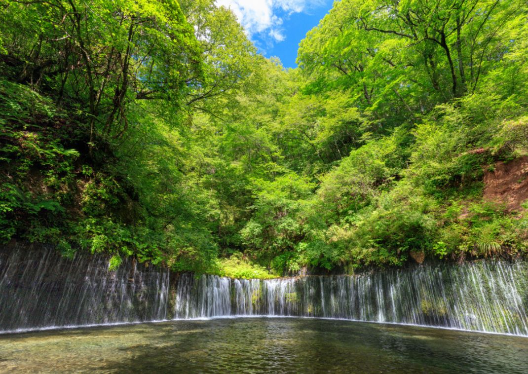 Shiraito Falls in Karuizawa in summer