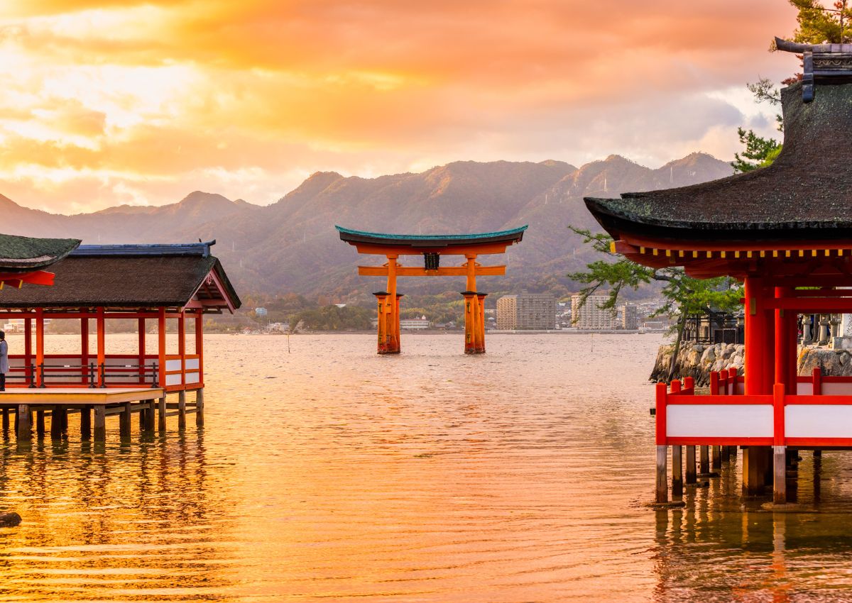 The floating torii gate of Itsukushima Shrine, Miyajima Island