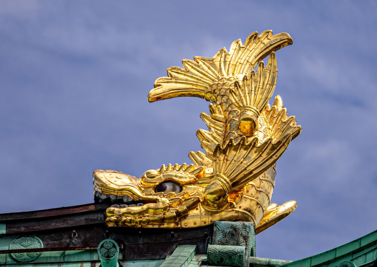 Golden shachihoko fish on Nagoya Castle