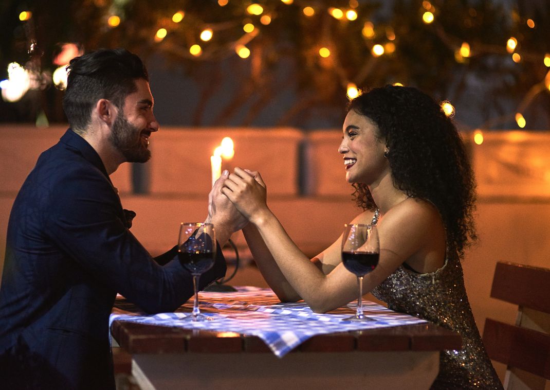 Couple having a romantic dinner in Japan
