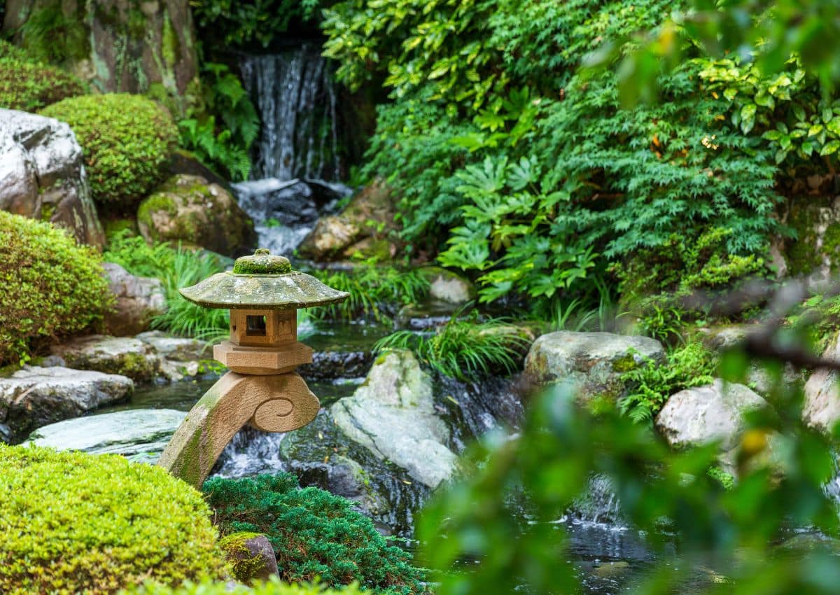 Japanese garden in Tamatsukuri onsen, Shimane, Japan