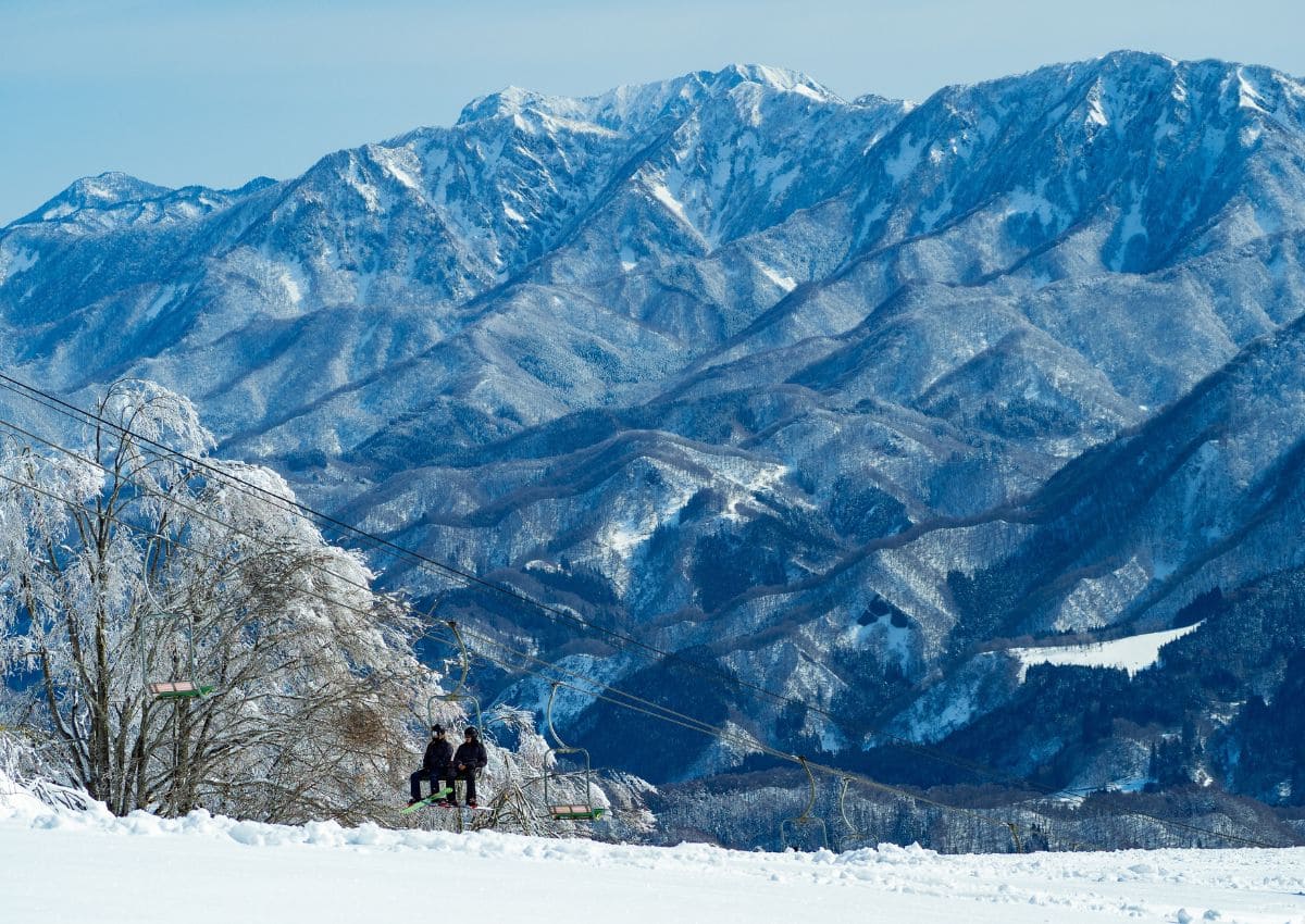 Hakuba’s Iwatake ski resort in winter, Japan