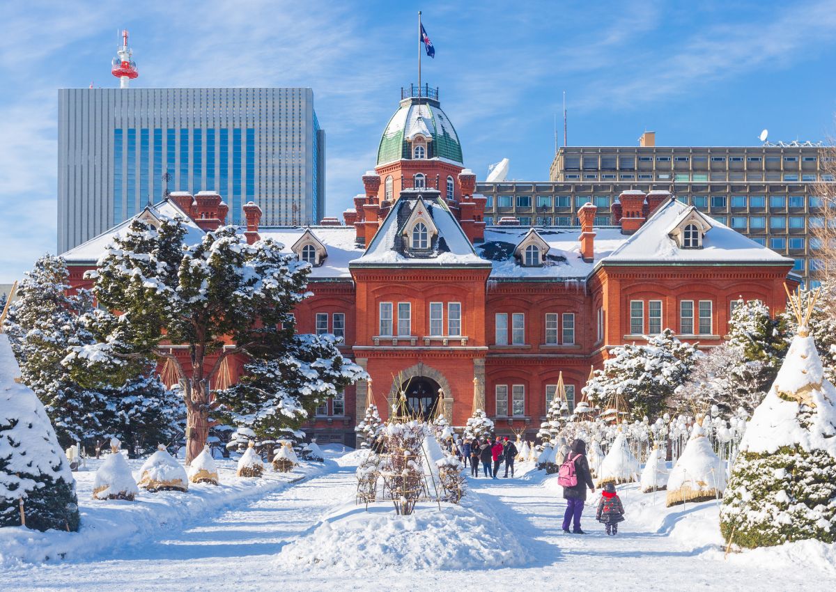 Former Hokkaido Government Office Building (Red Brick Office) in winter