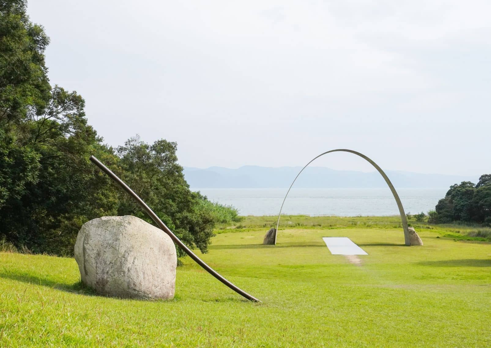 The garden of Lee Ufan Museum, Naoshima, Japan