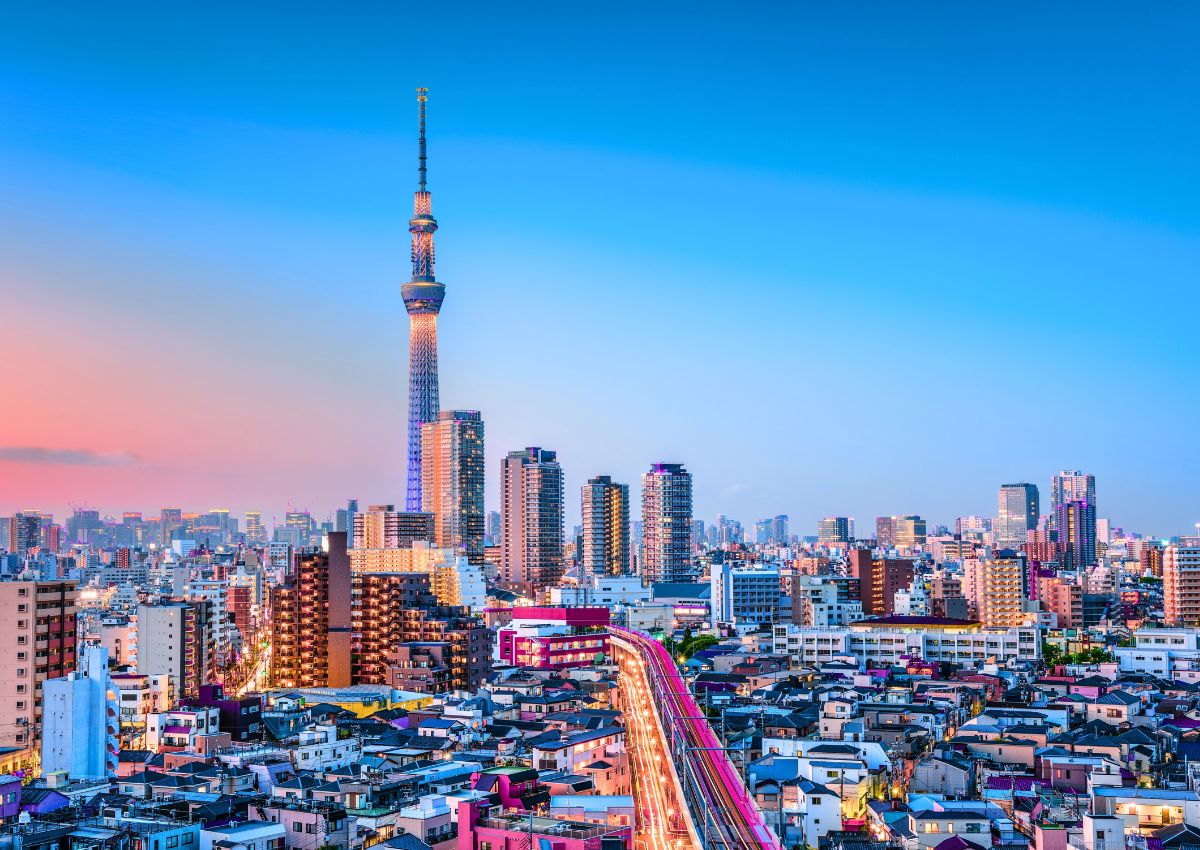 Tokyo Skytree view from an observation deck