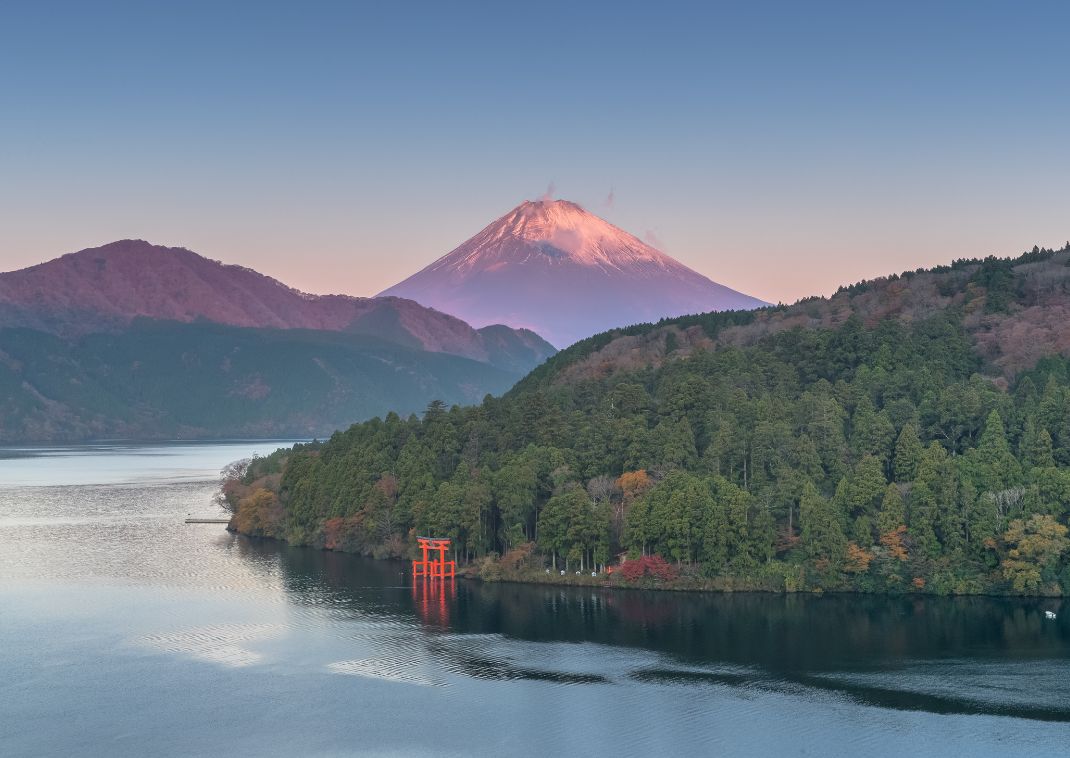 Sunrise in Hakone, Japan