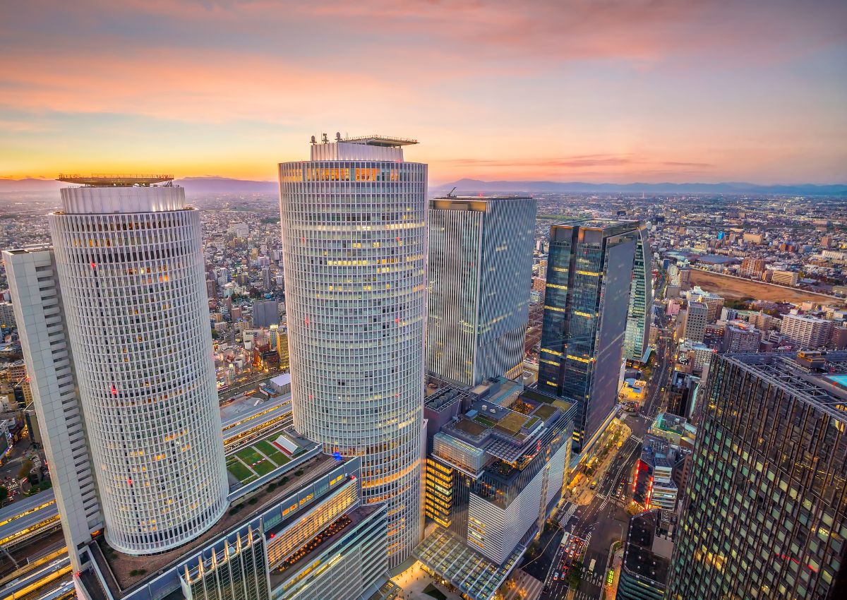 Sunset view of Nagoya, Japan