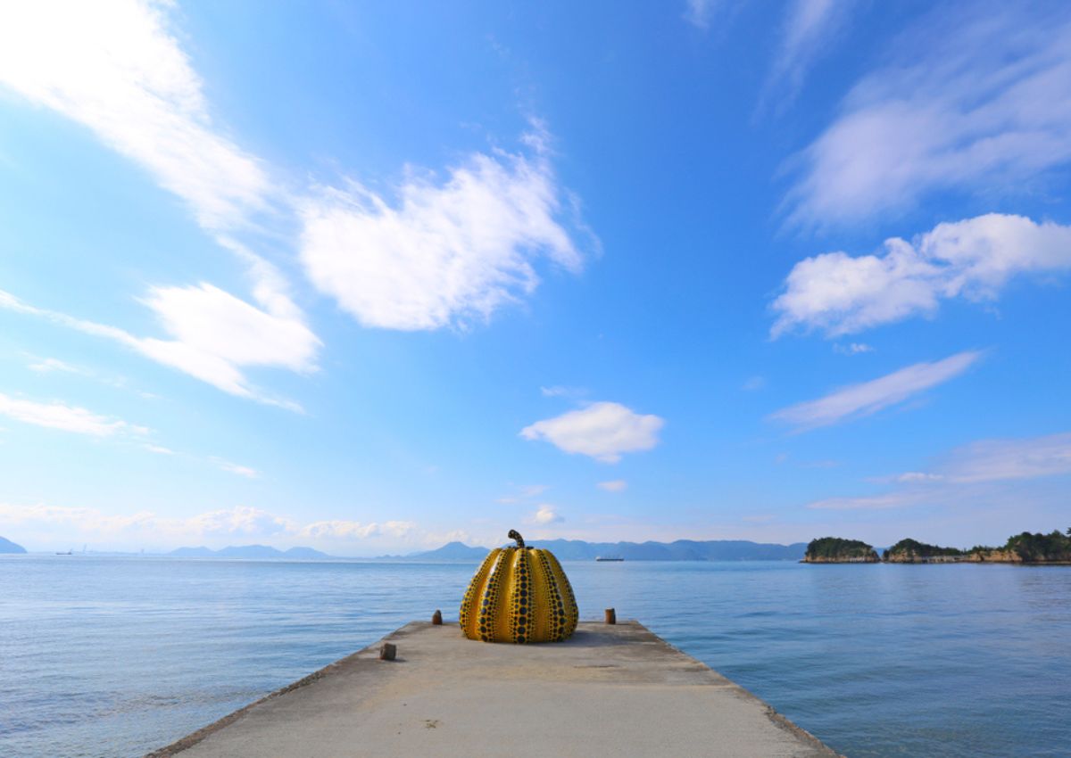 Yellow Pumpkin statue, Naoshima island, Japan