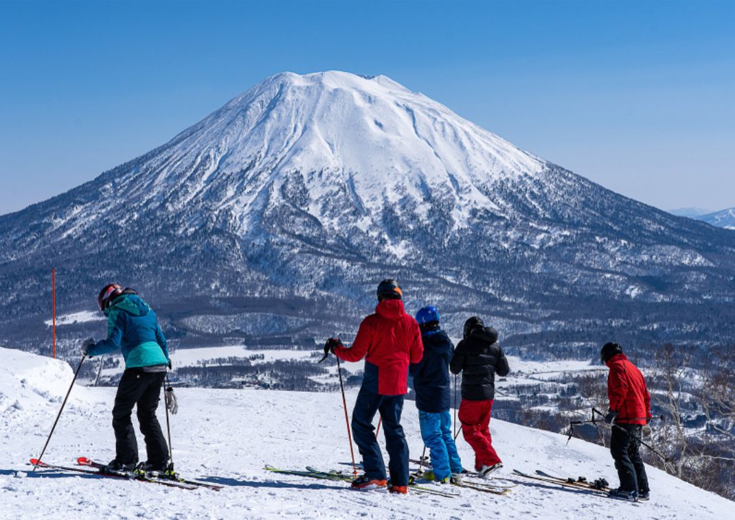 View of Mt. Yotei from the ski slopes of Niseko