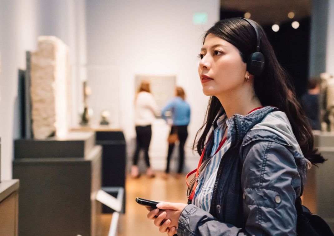 Asian woman at museum