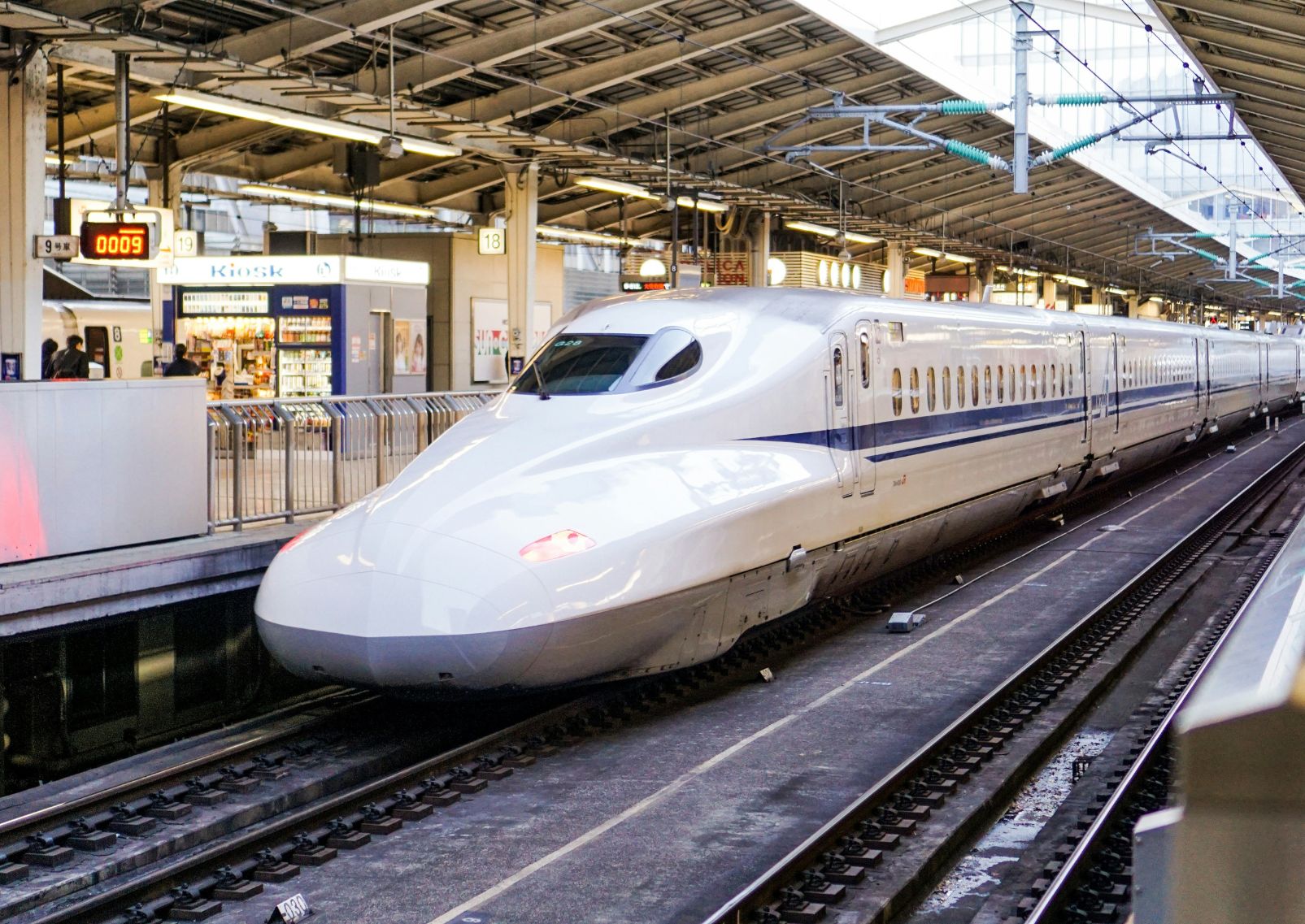 Shinkansen in train station, Japan