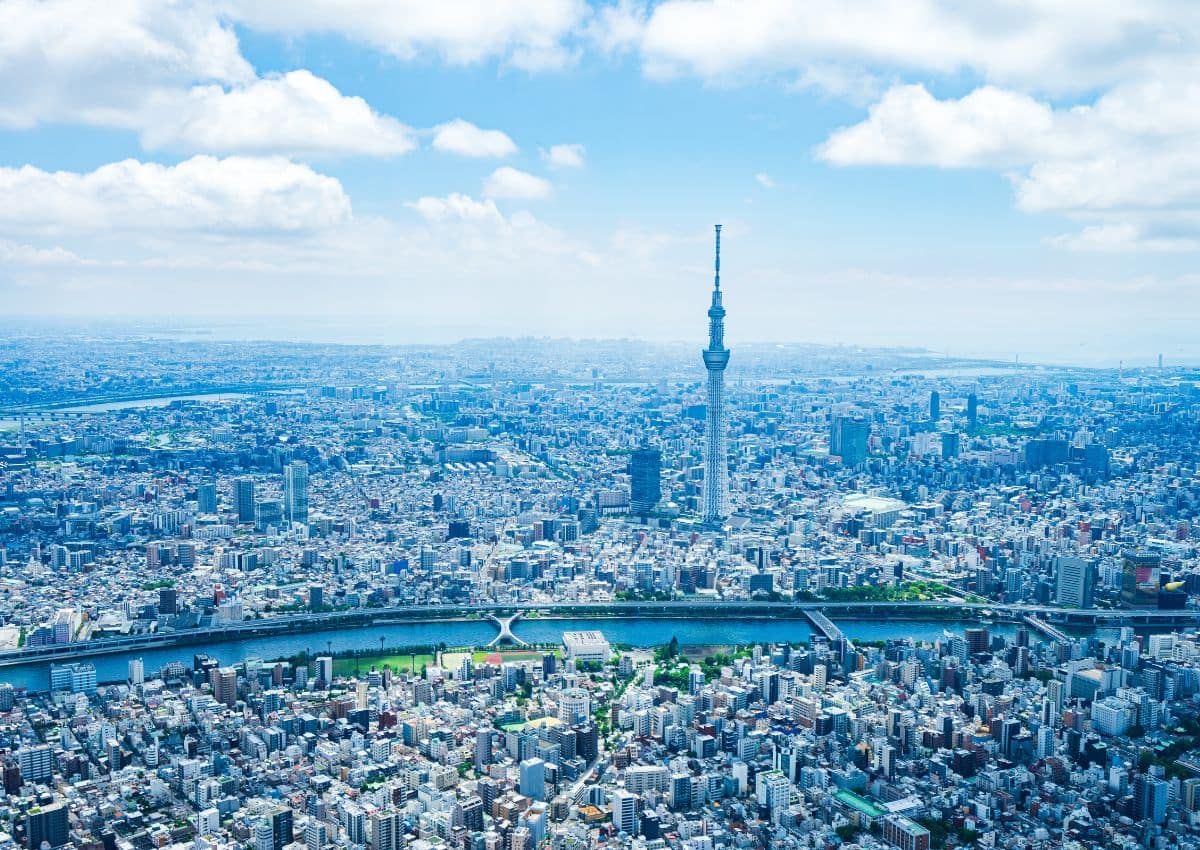 Aerial photo of Tokyo Skytree tower, Tokyo