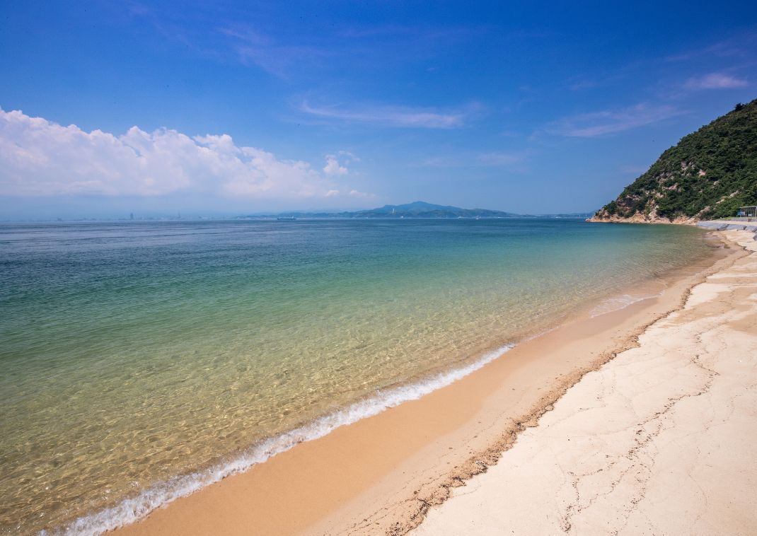 Oshima sennenmatsu beach in Seto Inland Sea, Japan