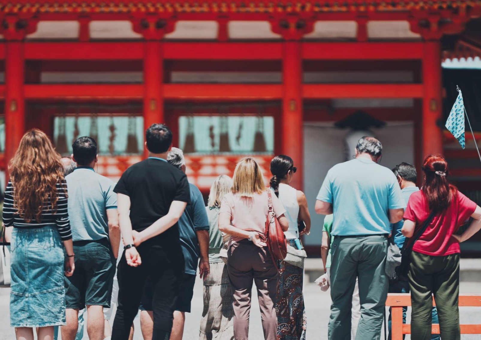 Group of tourists in Japan