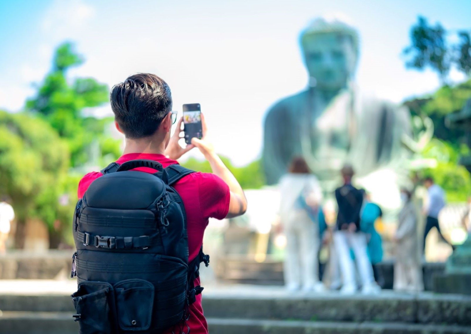 Male tourist in Kamakura, Japan