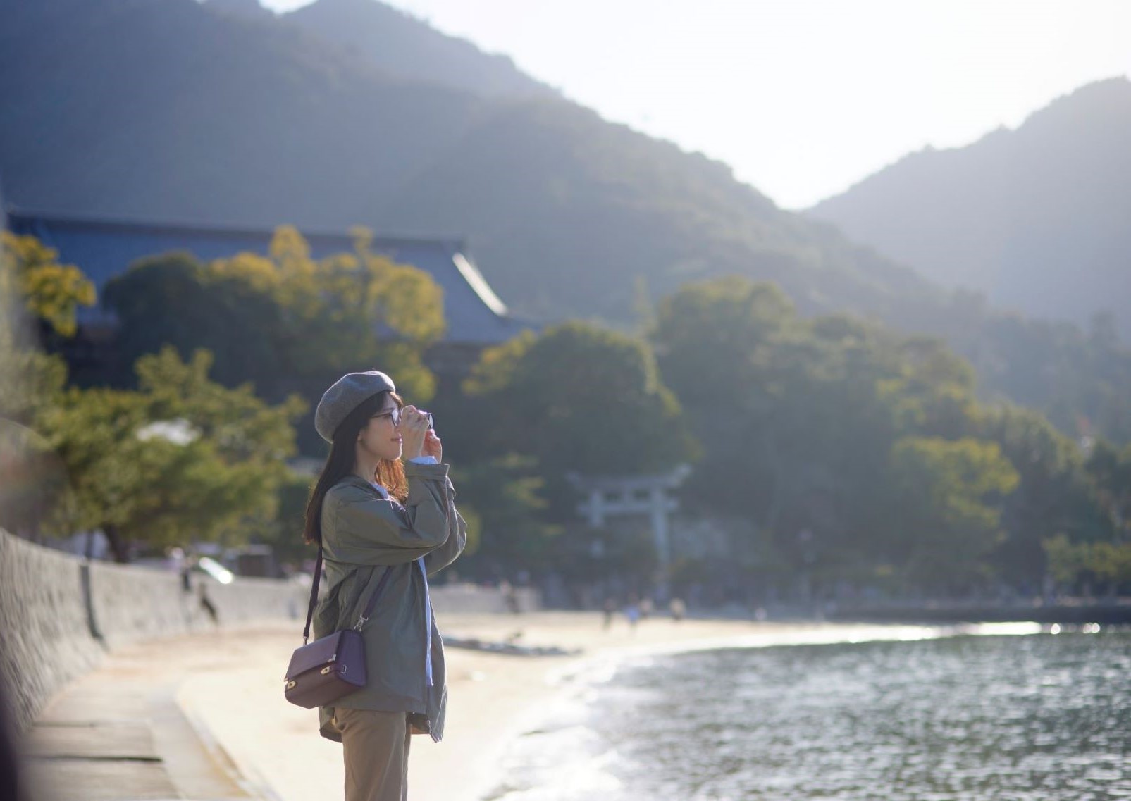 Girl enjoying travelling alone in Japan