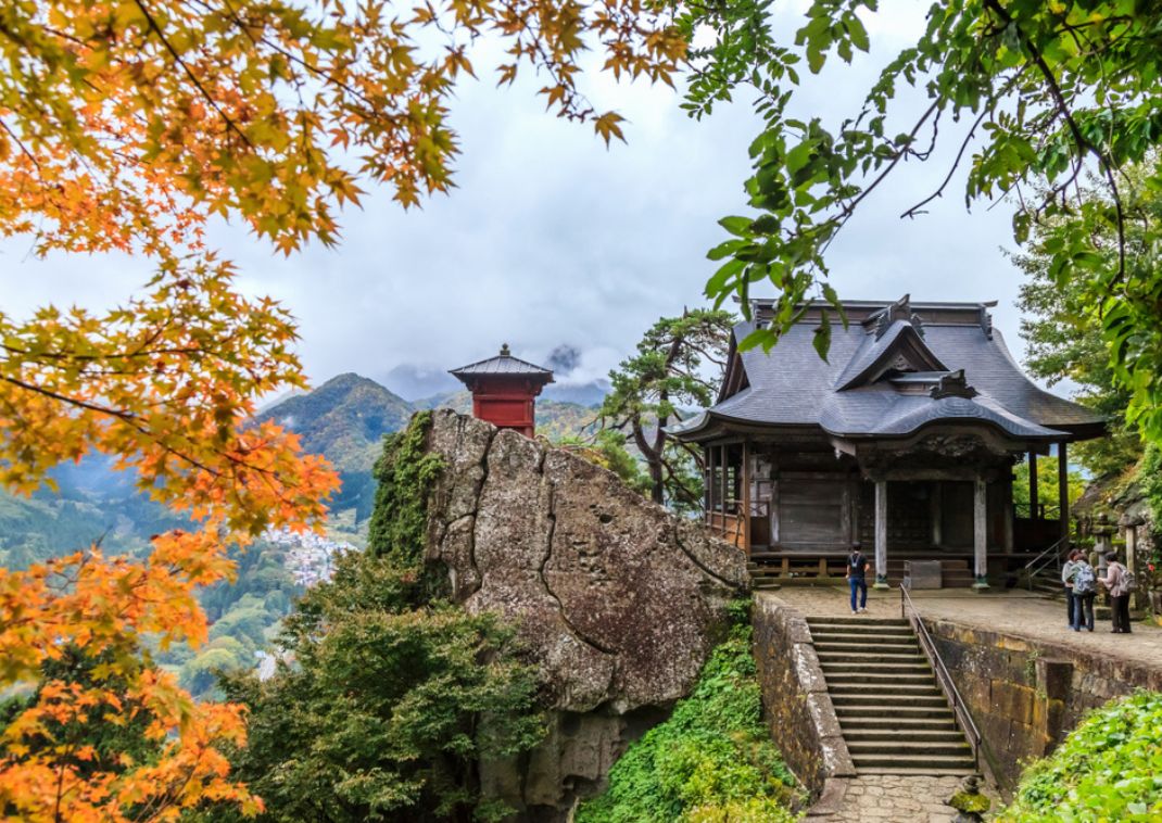 Yamadera Temple in autumn, Yamagata, Japan.

