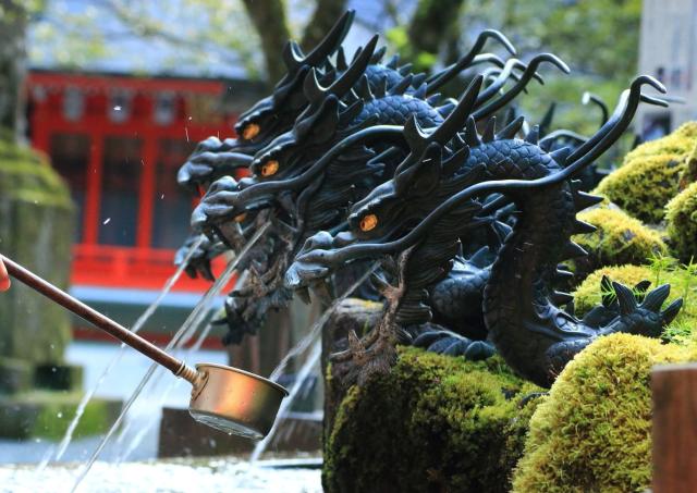 Bronze Japanese dragon statues