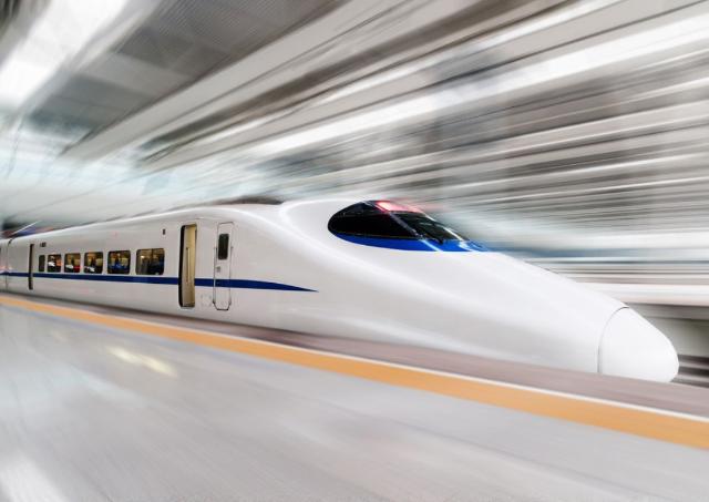 Modern High Speed train motion blur