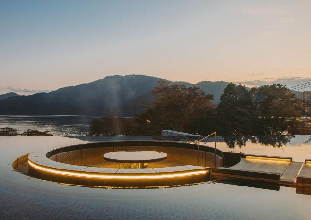 Modern design hot spring in Hakone, Japan 