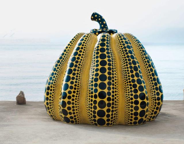 Yayoi Kusama’s Yellow Pumpkin statue on Naoshima Island, Japan