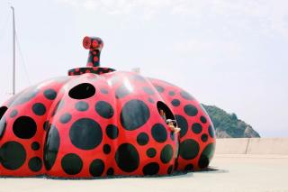 Kids playing on Naoshima Art Island