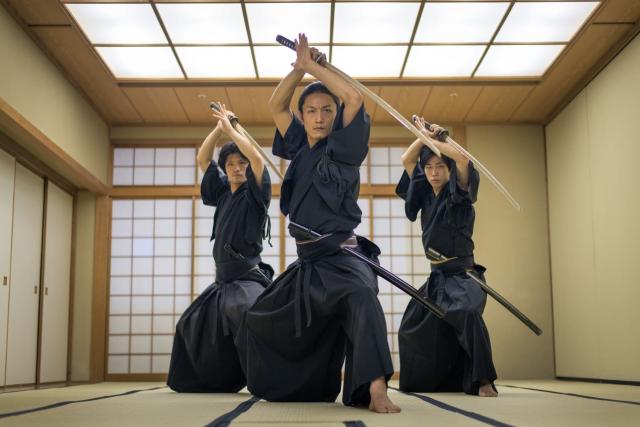 Samurai kendo practice