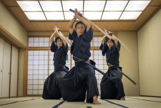 Samurai kendo practice