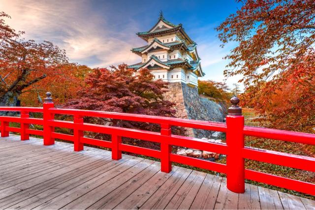 Hirosaki Castle in autumn