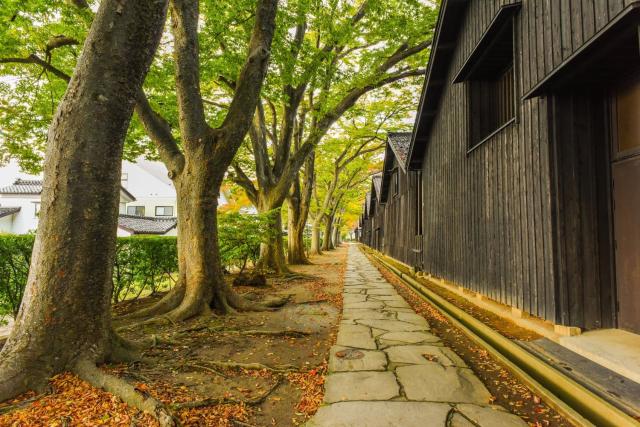 Rice warehouses in Sakata city