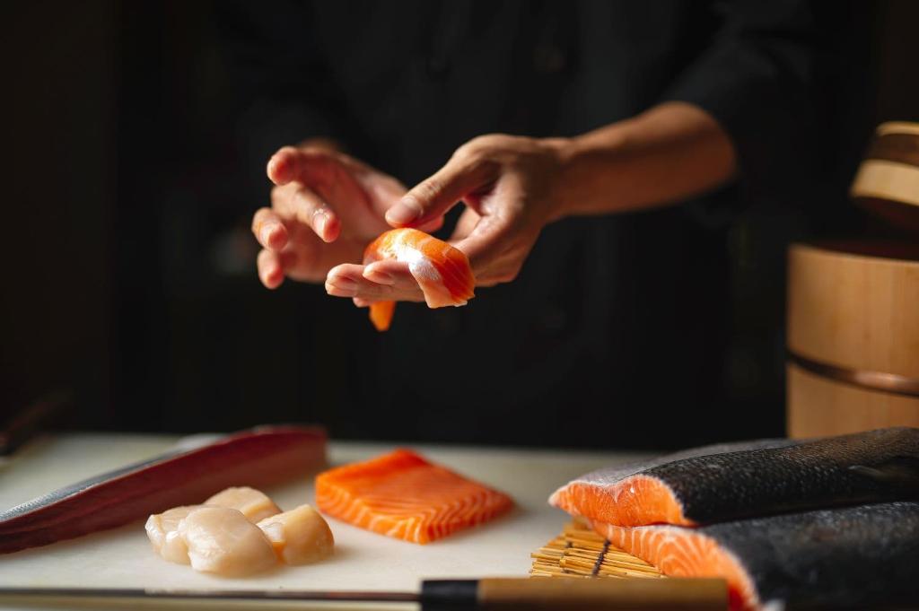 Chef preparing sushi