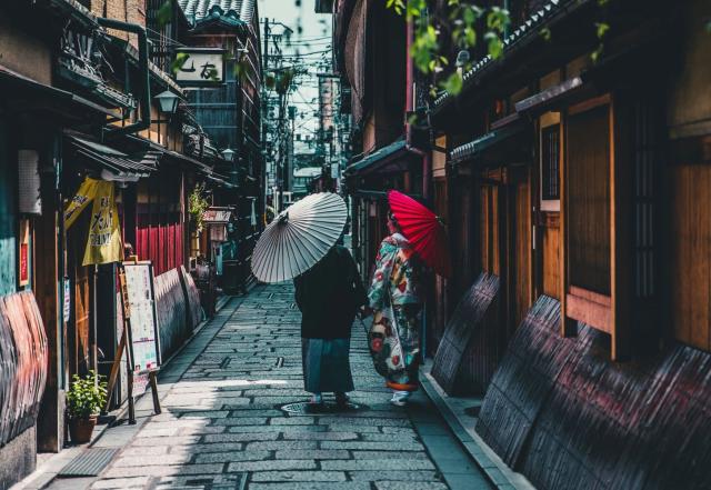 Couple on Kyoto's old streets