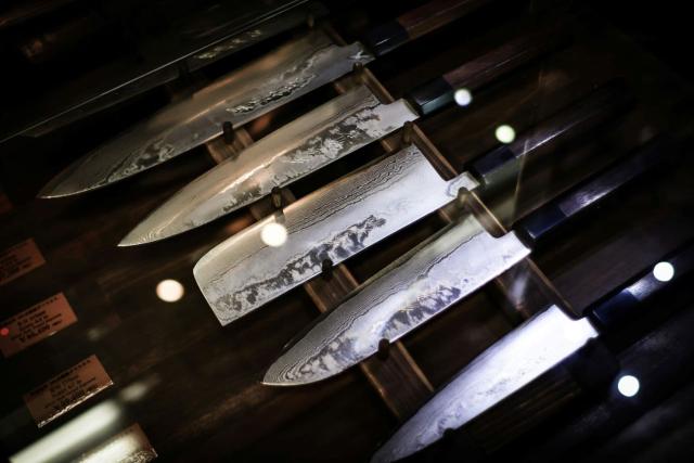 Japanese knives at a shop