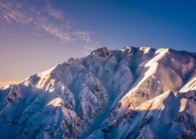 Hakuba’s mountain range in winter sunset, Japan