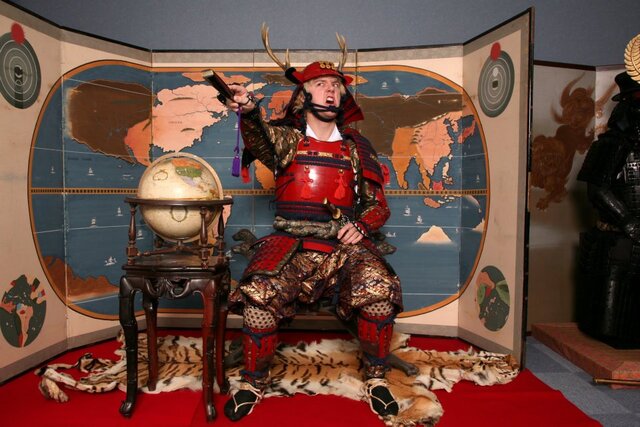 In samurai-warrior costume, Tokyo