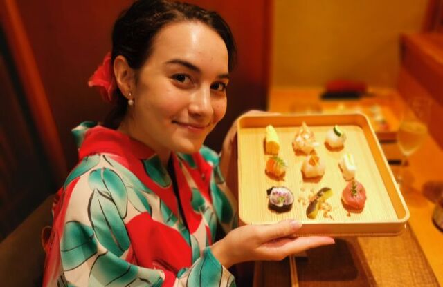 At my favorite Kyoto restaurant with my favorite Japanese food