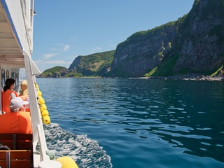 Cruise boat on the sea at Shiretoko 