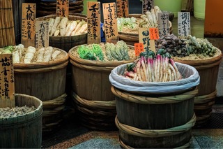 Pickled vegetables at Nishiki Market, Kyoto