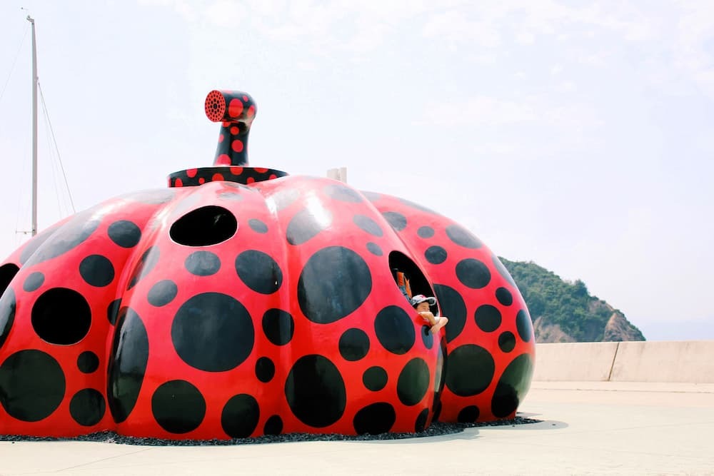Kusama Yayoi  red pumpkin in Naoshima, Japan