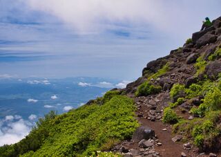 Trekking upward on Mt. Yotei