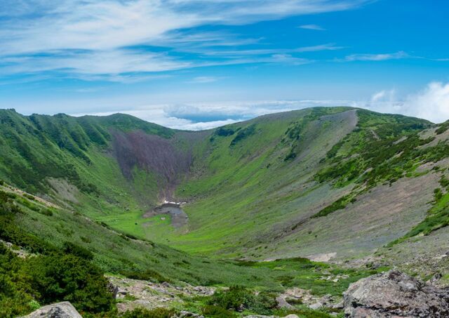 Panoramic view of Mt. Yotei’s crater 
