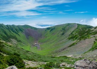 Panoramic view of Mt. Yotei’s crater 