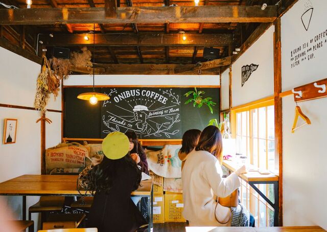 Customers inside a coffee shop