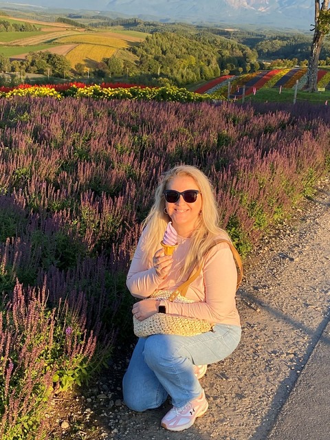 At the lavender fields of Furano, Hokkaido