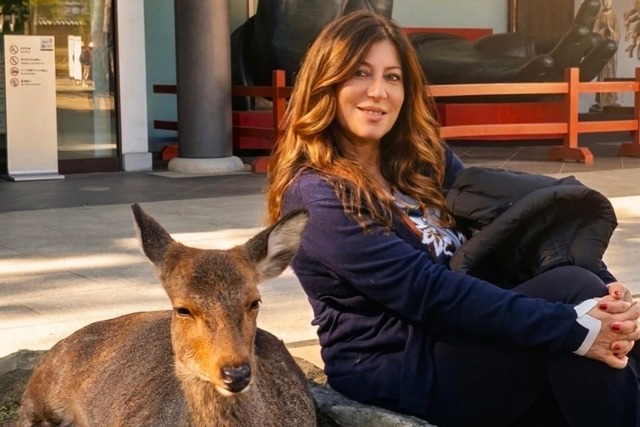 With a deer in Nara