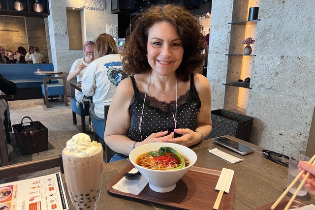 Having a meal at a Japanese Restaurant