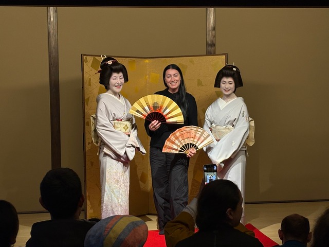 With two geisha in Japan