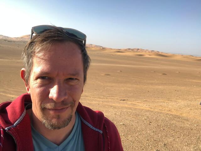 At desert dunes 